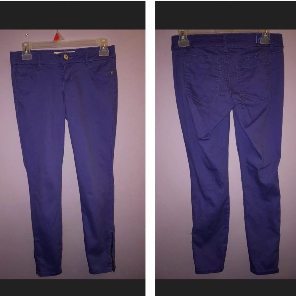 LEI Juniors Pants Size 3 Regular Purple Ashley Low Rise Skinny Leg